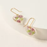 Birth Month Flower Heart Earrings A