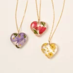 Birth Month Flower Heart Necklace