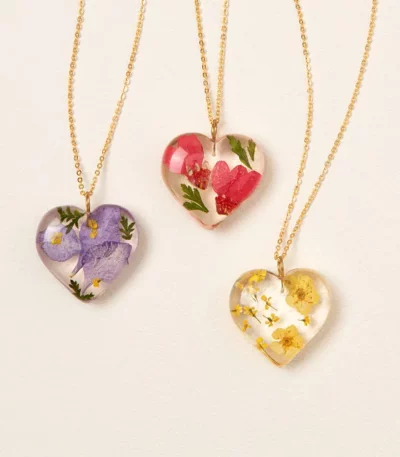 Birth Month Flower Heart Necklace