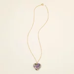 Birth Month Flower Heart Necklace D