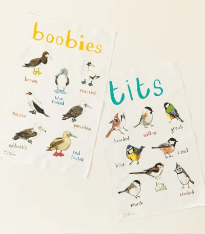 Fowl Language Tea Towels - Tits & Boobies