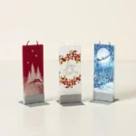 Hand-painted Holiday Flat Candle A