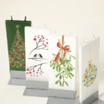 Hand-painted Holiday Flat Candle B