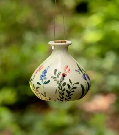 Hand-painted Porcelain Hummingbird Feeder