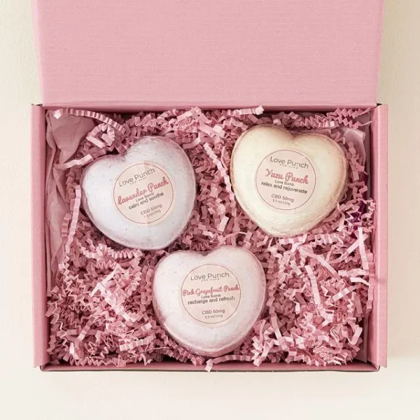 Cbd Heart-shaped Bath Bomb Trio