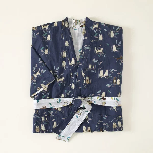 Cats Inside And Out Reversible Robe