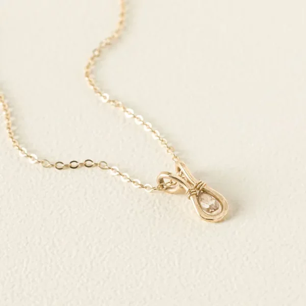 Champagne Diamond Teardrop Necklace