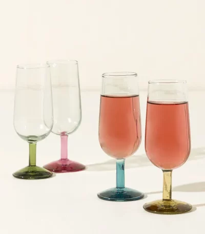 Colored Stem Cordial Glasses – Set Of 4