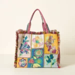 Floral Embroidered Tote