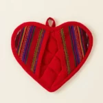 Handwoven Heart Pot Holder 2