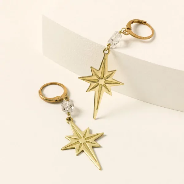 Herkimer Diamond North Star Earrings