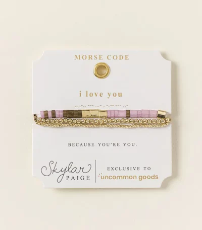 I Love You Morse Code Bracelet Stack