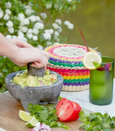 Molcajete With Tortilla Basket