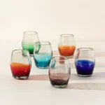 Multicolor Ombre Stemless Wine Glass Set