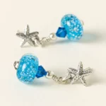 Ocean Blue Murano Glass Starfish Earrings​ 1