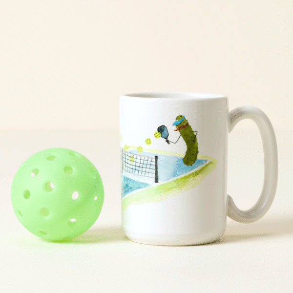 Pickles Playing Pickleball Mug