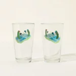 Pickles Playing Pickleball Pint Glass Set