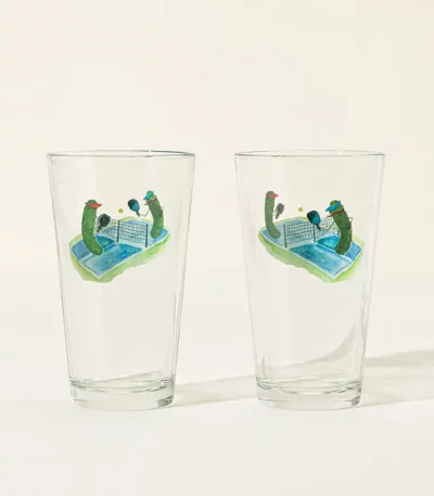 Pickles Playing Pickleball Pint Glass Set