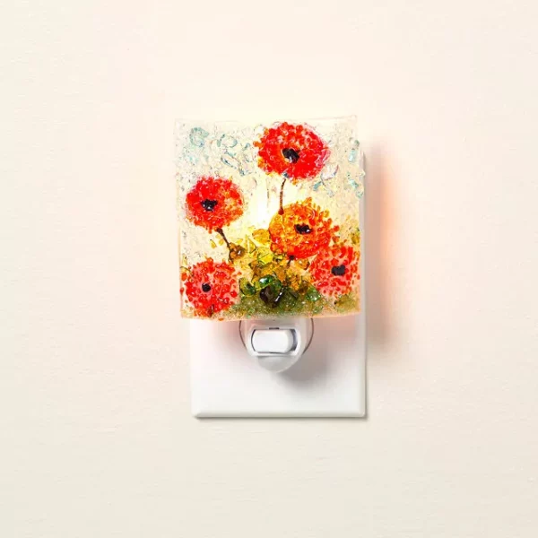 Recycled Glass Poppies Nightlight