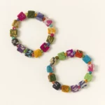 Repurposed Kantha Multi-color Bracelet Set 2