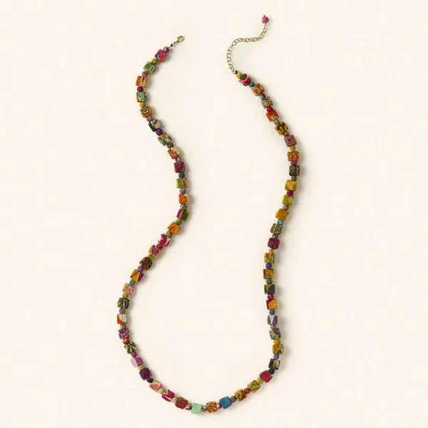 Repurposed Kantha Multi-color Necklace