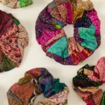 Repurposed Silk Sari Scrunchie - Set Of 2 1