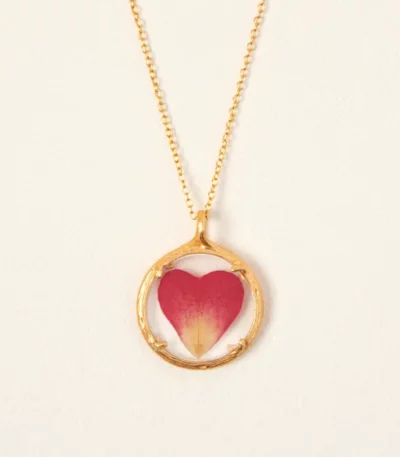 Rose Petal Heart Necklace