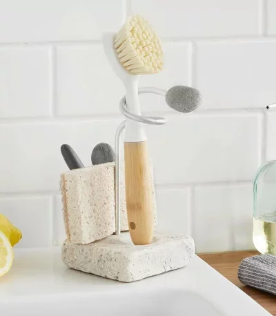 Sea Stone Splash Sponge & Brush Holder