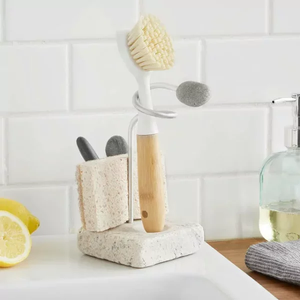 Sea Stone Splash Sponge & Brush Holder