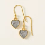 Sliced Raw Diamond Heart Earrings 1