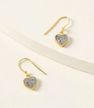 Sliced Raw Diamond Heart Earrings