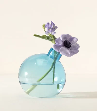 Tilted Blown Glass Bud Vase