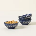 Turkish Blue Lace Pinch Bowls - Set Of 4 1