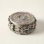 Upcycled Newspaper Coaster Set 1