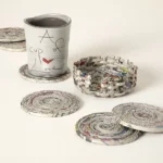 Upcycled Newspaper Coaster Set