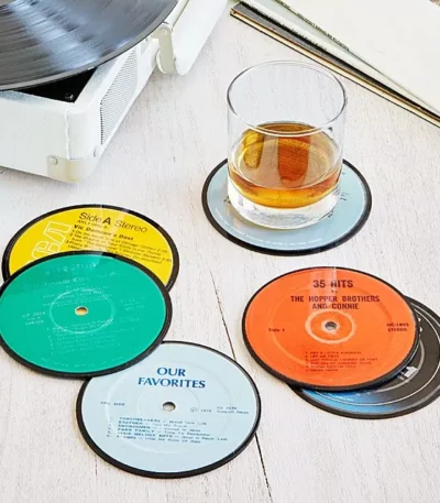 Upcycled Record Coasters