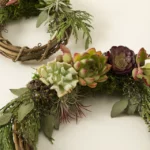 Winter Bloom Live Succulent & Cedar Wreath 1