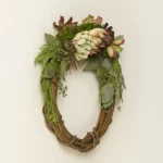 Winter Bloom Live Succulent & Cedar Wreath 2