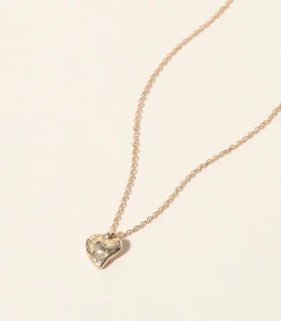 14k Gold Teeny Heart Diamond Pendant