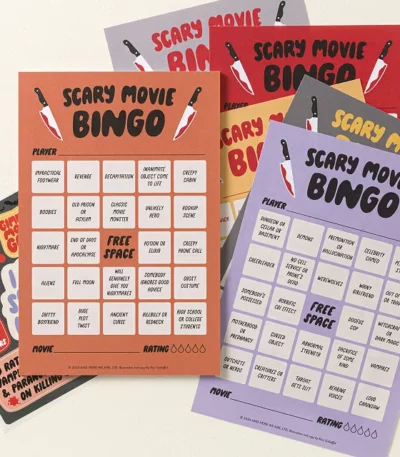 Adult Scary Movie Night Bingo