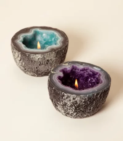 Amethyst & Aquamarine Geode Candle