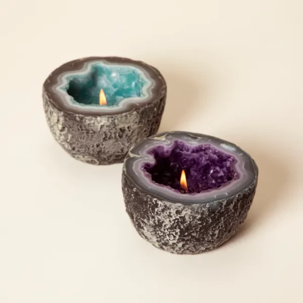 Amethyst & Aquamarine Geode Candle