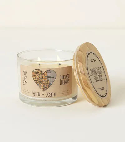 Anniversary Map Candle