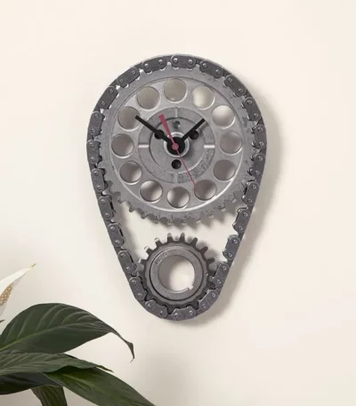 Auto Timing Chain And Gears Wall Clock