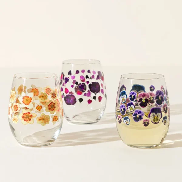 Birth Month Flower Printed Glass