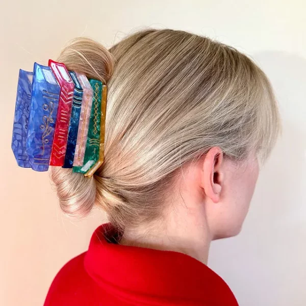 Book Lover’s Hand Painted Hair Clip