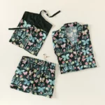 Butterfly Satin Pajama Short Set