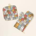 Cats On Cats Oven Mitt & Potholder Set 3