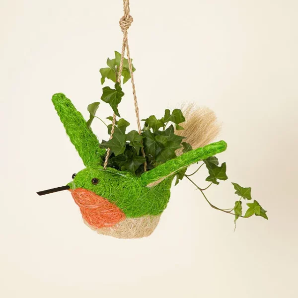 Coconut Fiber Hanging Hummingbird Planter