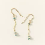 Delicate Raw Blue Diamond Earrings 2